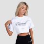 Women‘s Earned Cropped T-shirt White - GymBeam L