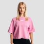 Women‘s Girls Club Boxy T-shirt Pink - GymBeam XL