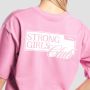 Women‘s Girls Club Boxy T-shirt Pink - GymBeam XL