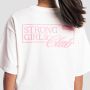 Women‘s Girls Club Boxy T-shirt White - GymBeam XL