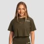 Women‘s Limitless Cropped T-Shirt Espresso - GymBeam XXL