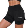 Women‘s Pulse Running shorts 2in1 Black - GymBeam XL