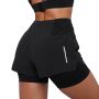 Women‘s Pulse Running shorts 2in1 Black - GymBeam XL