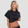 Women‘s Relay Cropped Hoodie Black - GymBeam XXL