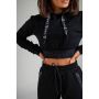 Women‘s Essential Cropped Hoodie black - STRIX L