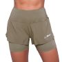Women‘s Pulse Running shorts 2in1 Vetiver - GymBeam XXL
