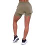 Women‘s Pulse Running shorts 2in1 Vetiver - GymBeam XXL