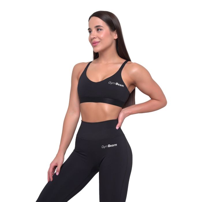 Essence String Sports Bra Black - GymBeam XL