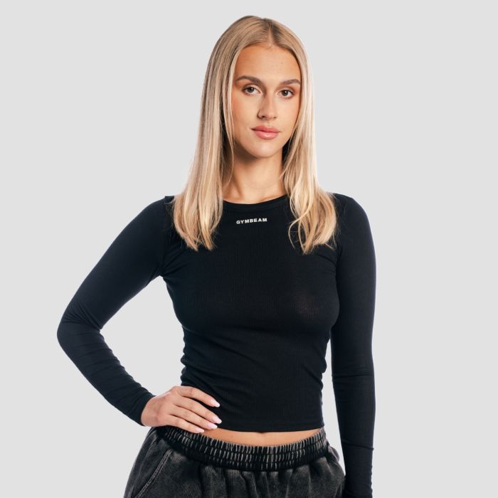 Women‘s Aura Long Sleeve T-Shirt Black - GymBeam XXL