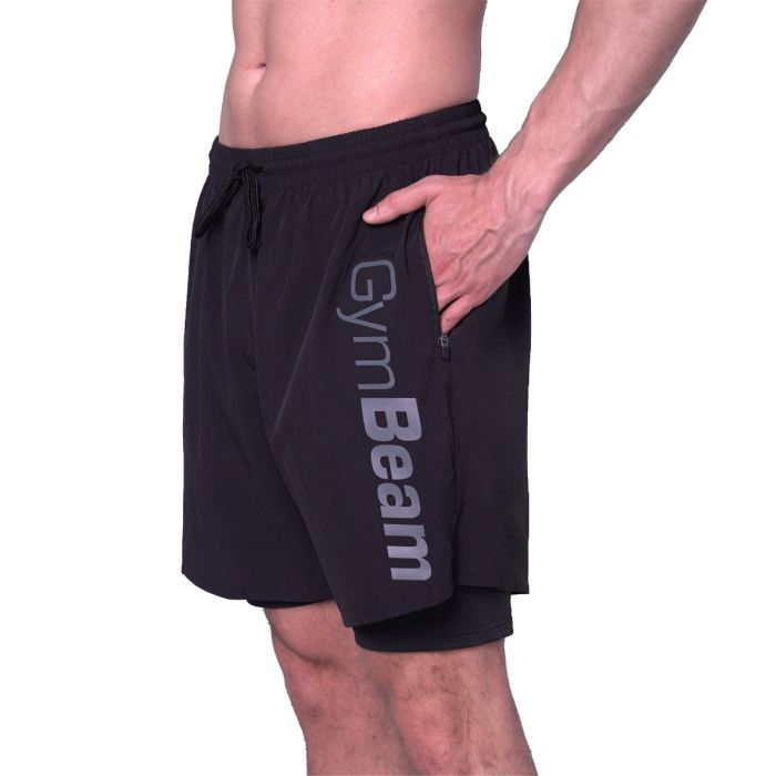 2in1 Shorts Essence Black - GymBeam XXL