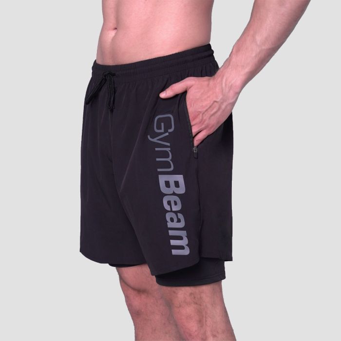 2in1 Shorts Essence Black - GymBeam XXL