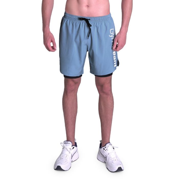 2in1 Shorts Essence Blue - GymBeam XXL