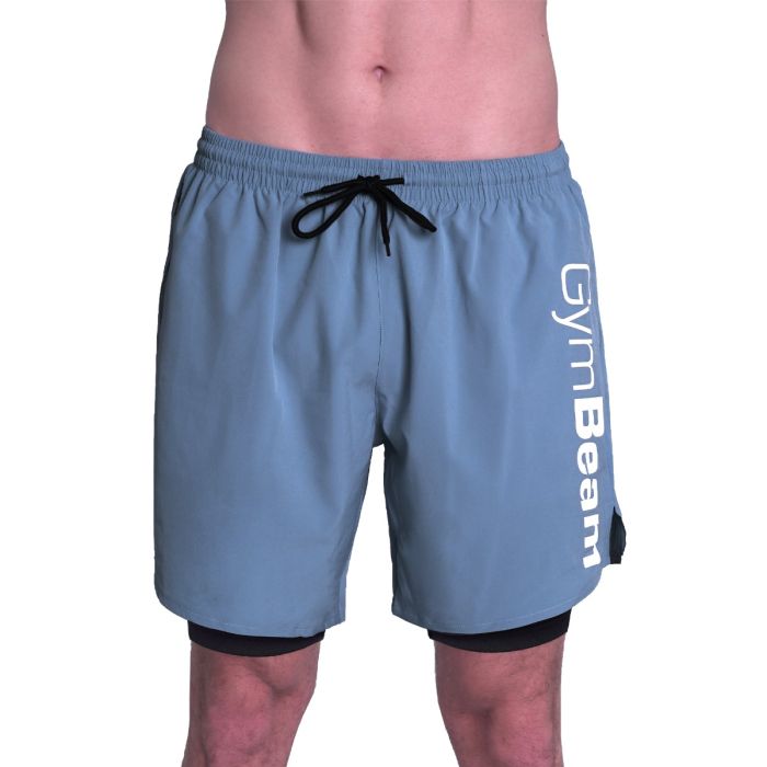 2in1 Shorts Essence Blue - GymBeam XXL