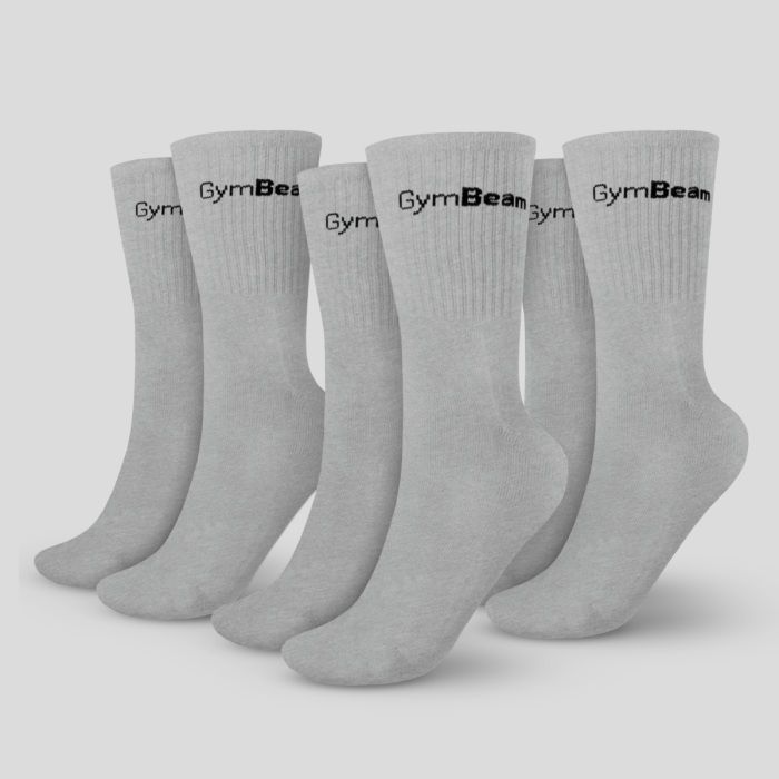3/4 Socks 3Pack Grey - GymBeam XL