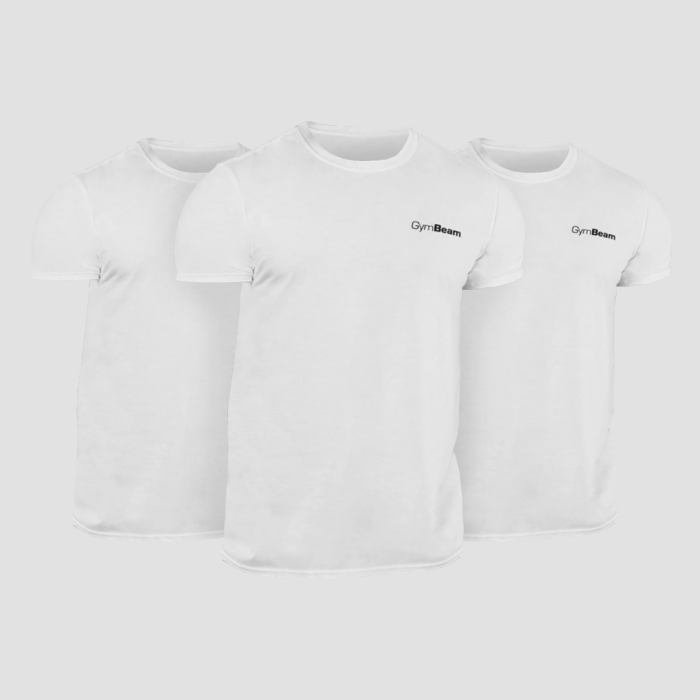 Men‘s Basic T-Shirt 3Pack White - GymBeam XXXL - 3pack
