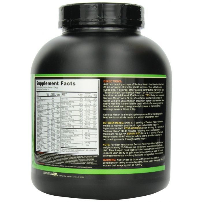 Gainer Serious Mass - Optimum Nutrition 5450 g - vanilla