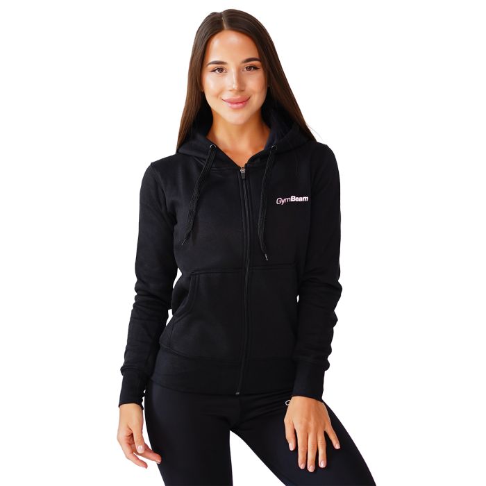 Dámska mikina Zipper Hoodie Black - GymBeam XL