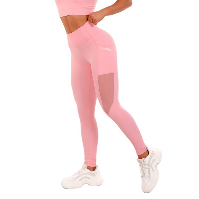 Women‘s Leggings Mesh Panel pink - GymBeam XL