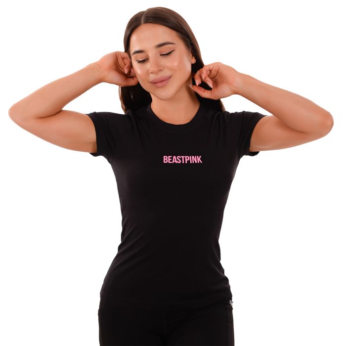 Women‘s Daily T-shirt Black - BeastPink XXL
