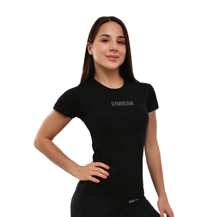 Women‘s T-shirt FIT Black - GymBeam XL