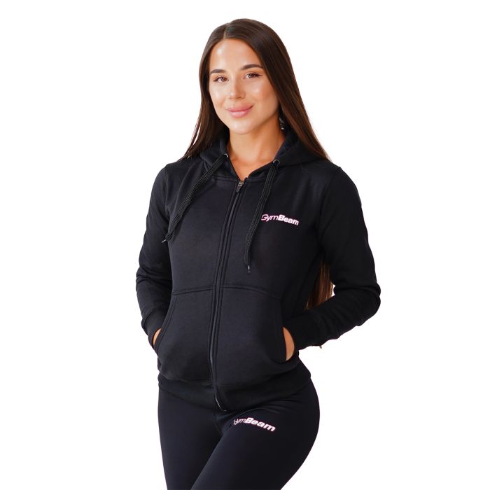 Dámska mikina Zipper Hoodie Black - GymBeam XL