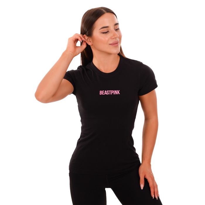 Women‘s Daily T-shirt Black - BeastPink XXL