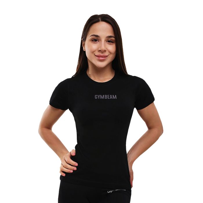 Women‘s T-shirt FIT Black - GymBeam XL