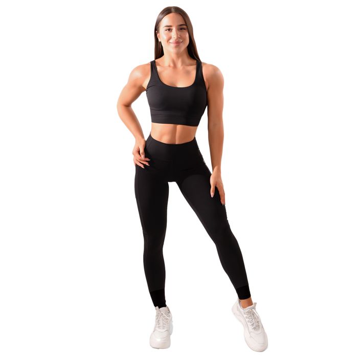 Women‘s Leggings Mesh Panel black - GymBeam XL