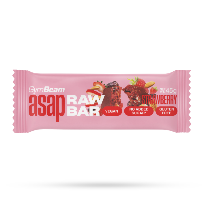 ASAP Raw Bar - GymBeam 20 x 45 g - strawberry