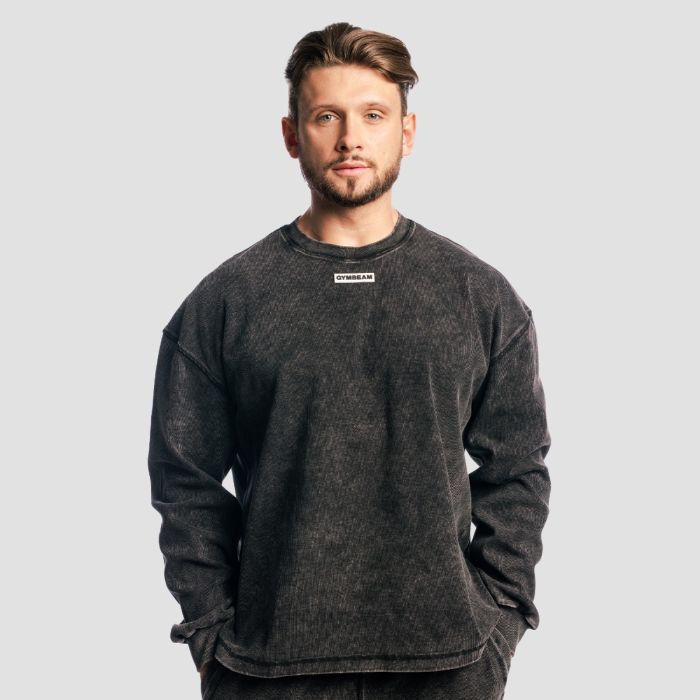 Aura Jumper Washed Black - GymBeam XXL