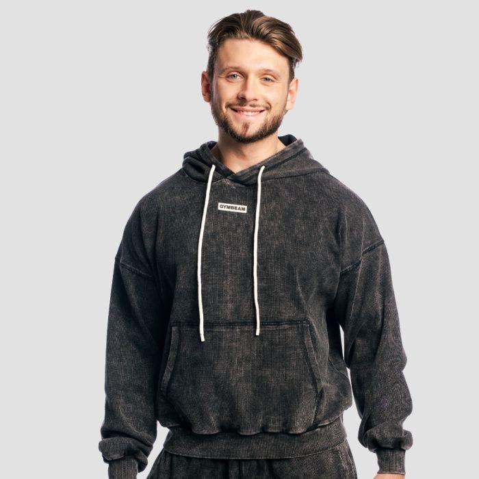 Aura Hoodie Washed Black - GymBeam XXL