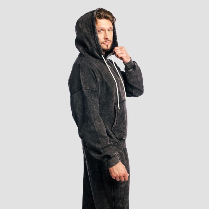 Aura Hoodie Washed Black - GymBeam XXL