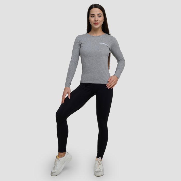 Women‘s Basic Long Sleeve T-Shirt Grey - GymBeam XXL