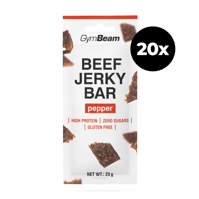 Beef Jerky Bar - GymBeam 25 g - peppered
