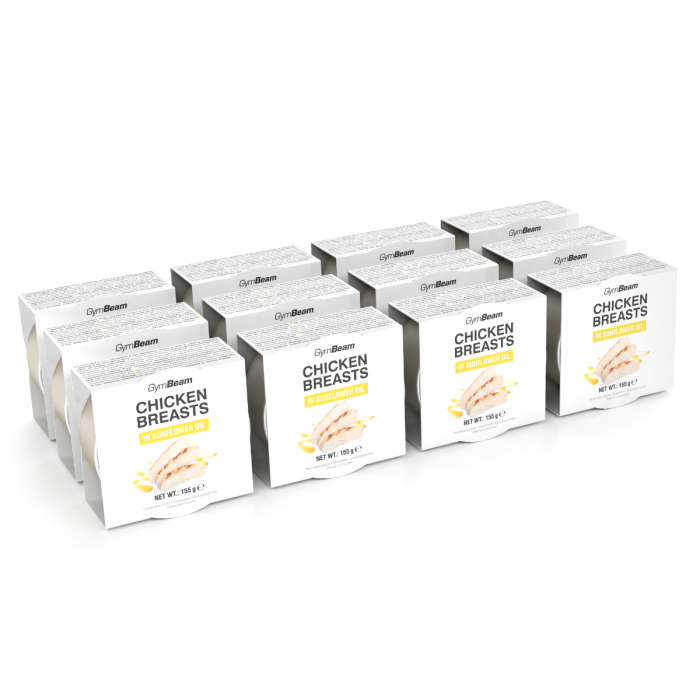 Chicken breasts in sunflower oil - GymBeam 12 x 155 g