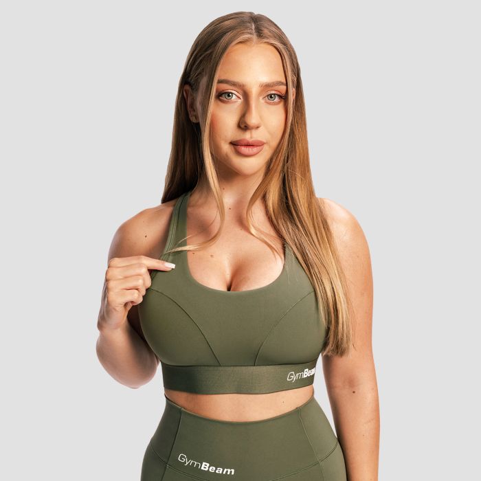 Combat Sports Bra Olive Grey - GymBeam M