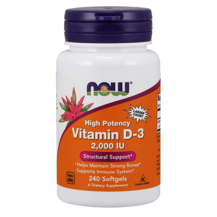Vitamín D3 2000 IU - NOW Foods 240 caps