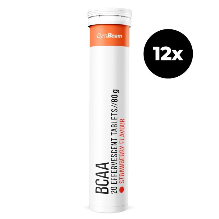 Effervescent BCAA - GymBeam 12 x 20 tab - strawberry