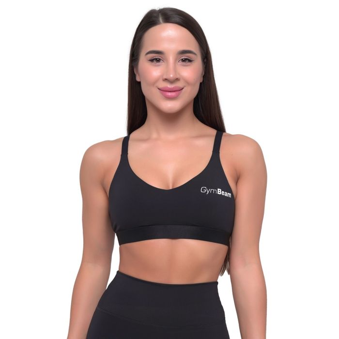 Essence String Sports Bra Black - GymBeam XL