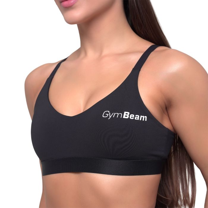 Essence String Sports Bra Black - GymBeam XL