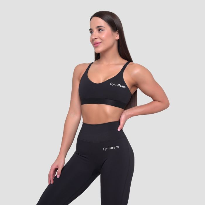 Essence String Sports Bra Black - GymBeam XL