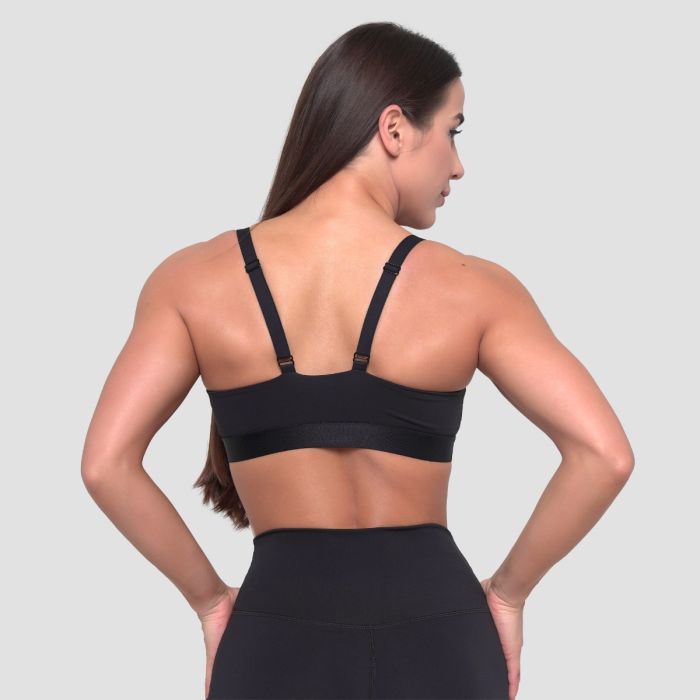 Essence String Sports Bra Black - GymBeam XL