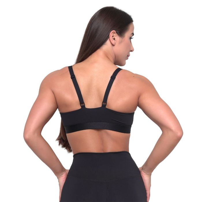 Essence String Sports Bra Black - GymBeam XL