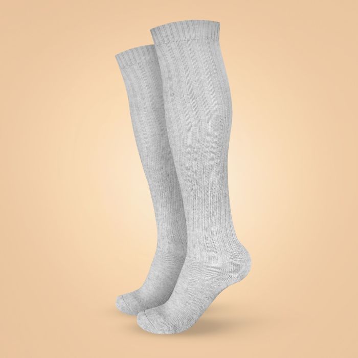 Knee High Wool Socks Grey - BeastPink M