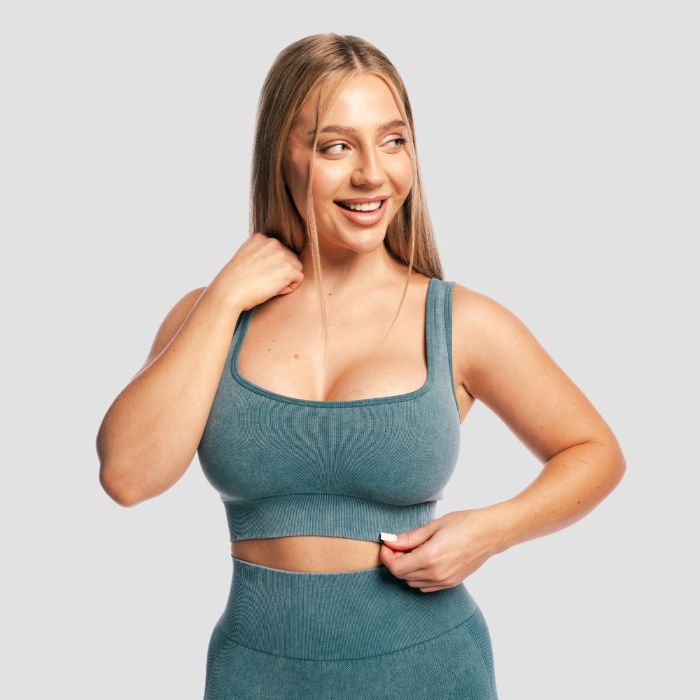Lift Seamless Sports Bra Petrol - GymBeam XL