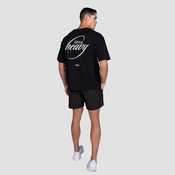 Lifting Heavy T-shirt Black - GymBeam XXL