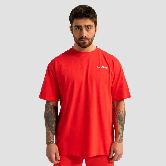 Limitless Oversized T-shirt Hot Red - GymBeam M