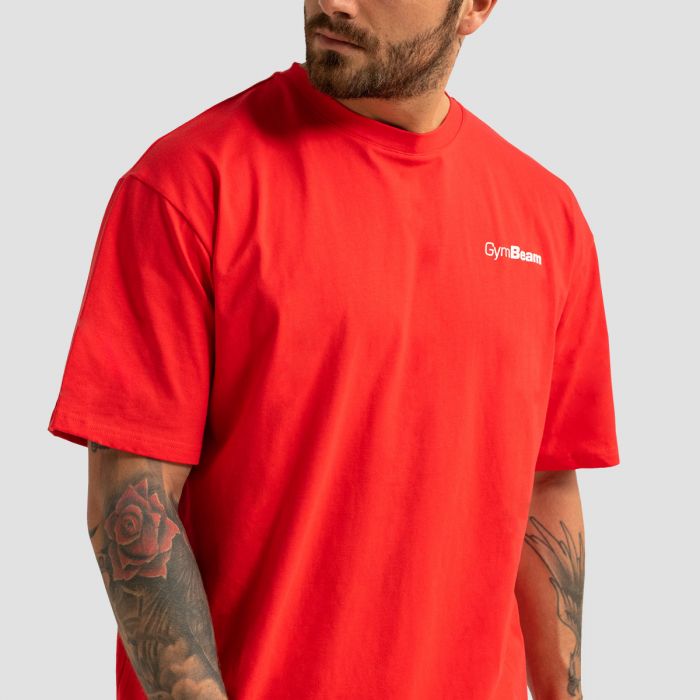 Limitless Oversized T-shirt Hot Red - GymBeam M