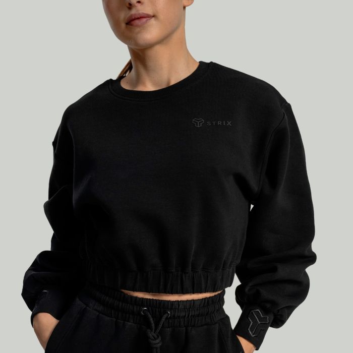 Women‘s Lunar Cropped Jumper Black - STRIX XL