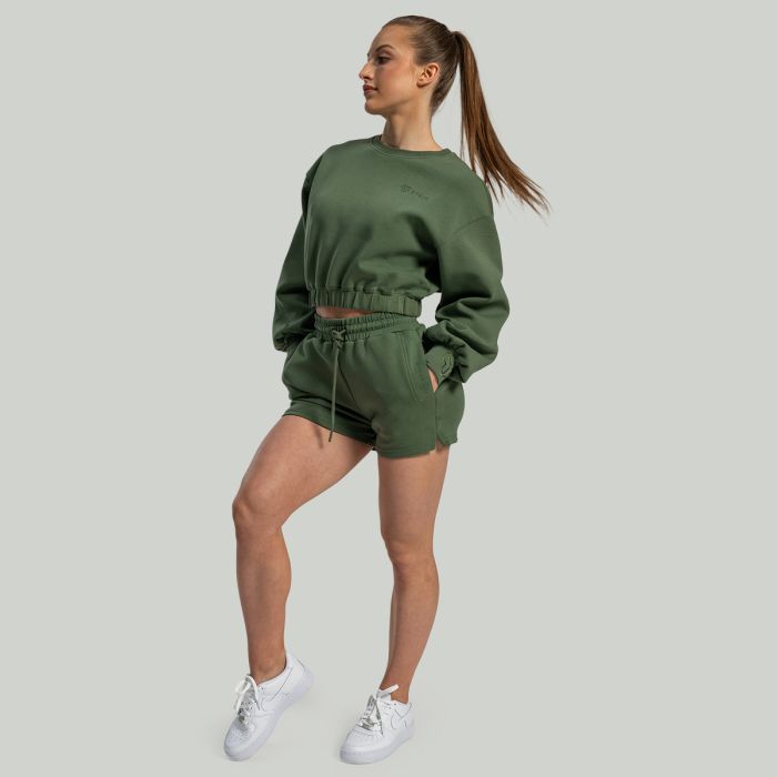 Women‘s Lunar Cropped Jumper Cedar Green - STRIX XXL
